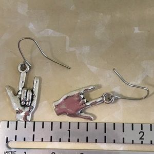Handmade Jewelry - 3 for $25: I Love You Sign Language Earrings Handmade Jewelry - 3 for $25: I Love You Sign Language Earrings
